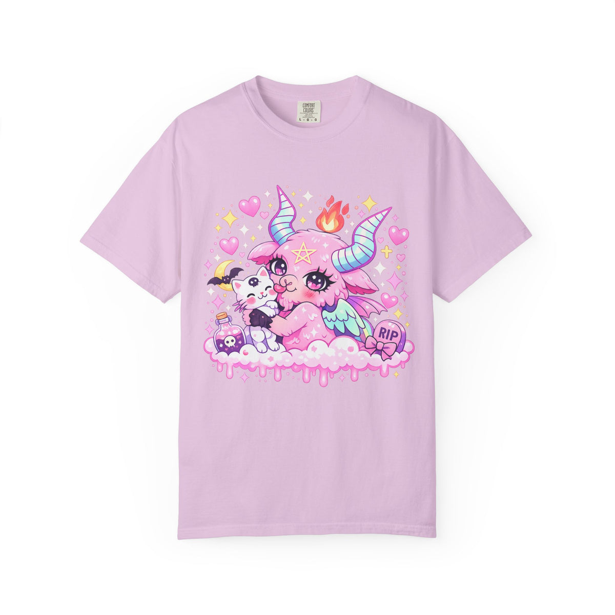 Pastel Goth Kawaii Demon Cat Graphic Cute Spooky Alternative Unisex T-Shirt