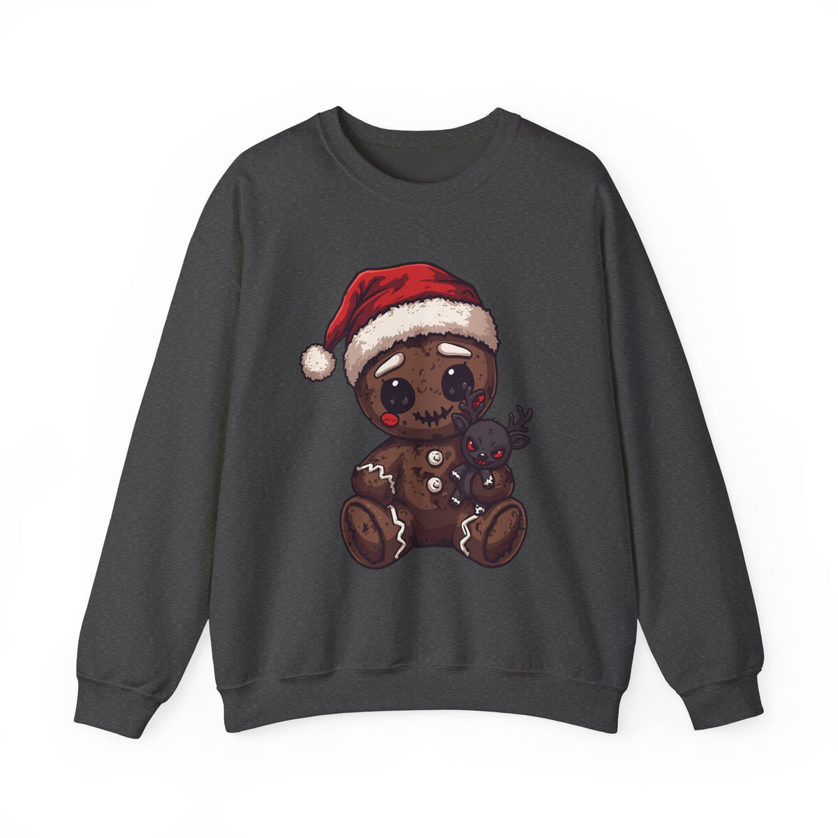 Spooky Gingerbread Doll Christmas Sweatshirt – Creepy Cute Gothic Holiday Pullover