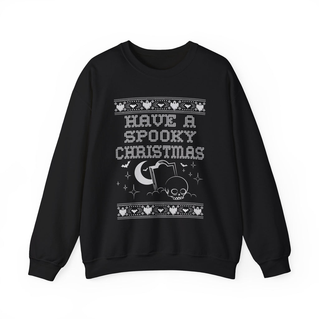 Have a Spooky Christmas Sweatshirt – Gothic Skull Ugly Christmas Sweater Crewneck