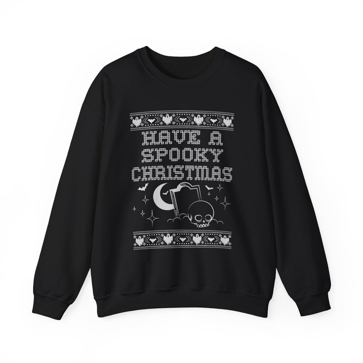Have a Spooky Christmas Sweatshirt – Gothic Skull Ugly Christmas Sweater Crewneck