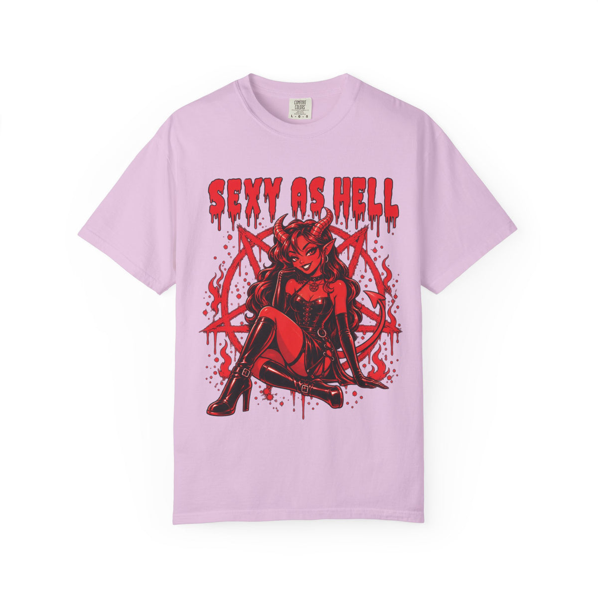 Sexy As Hell Devil Girl Red Gothic Satanic Graphic T-Shirt