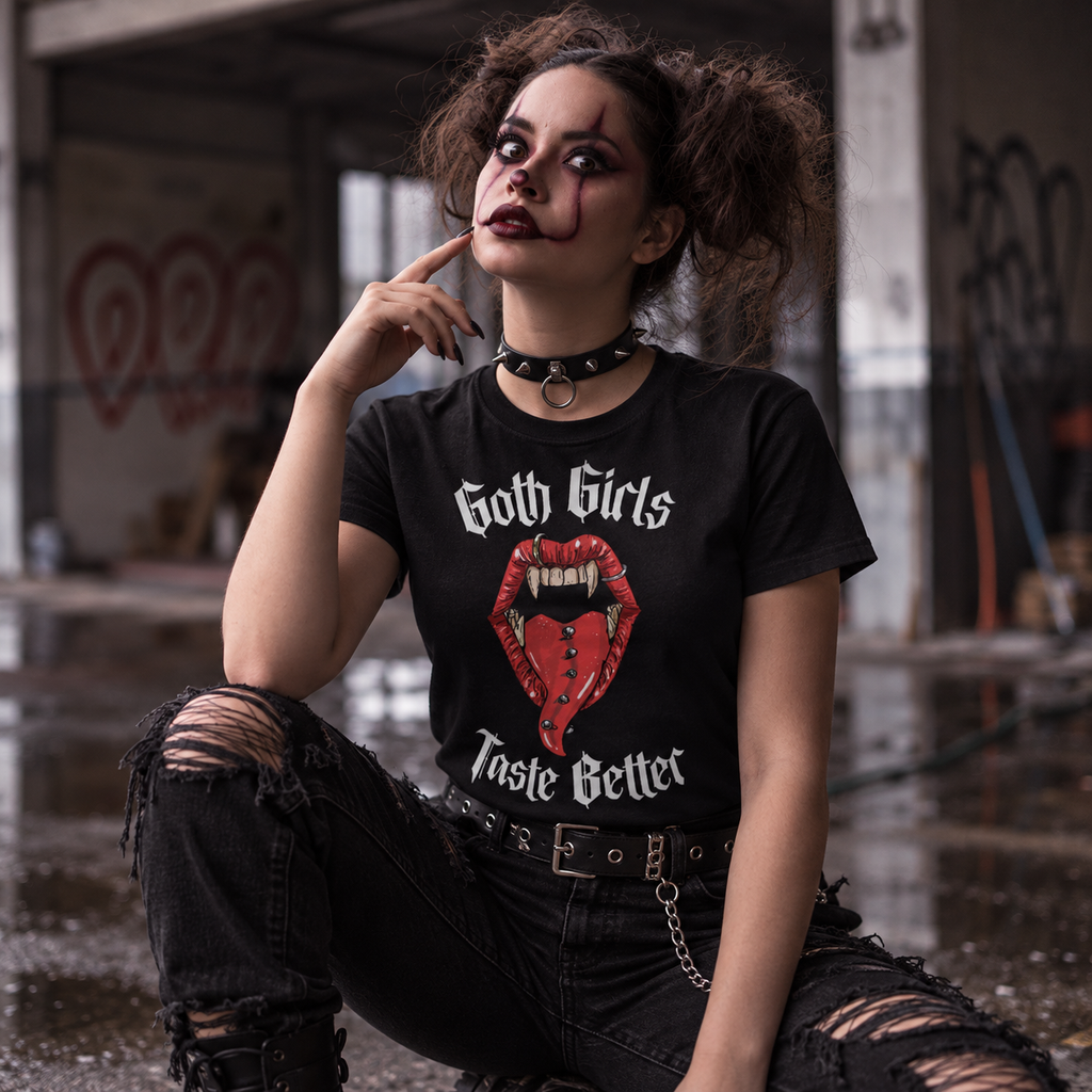 Goth Girls Taste Better – Gothic Vampire Graphic UnisexT-Shirt