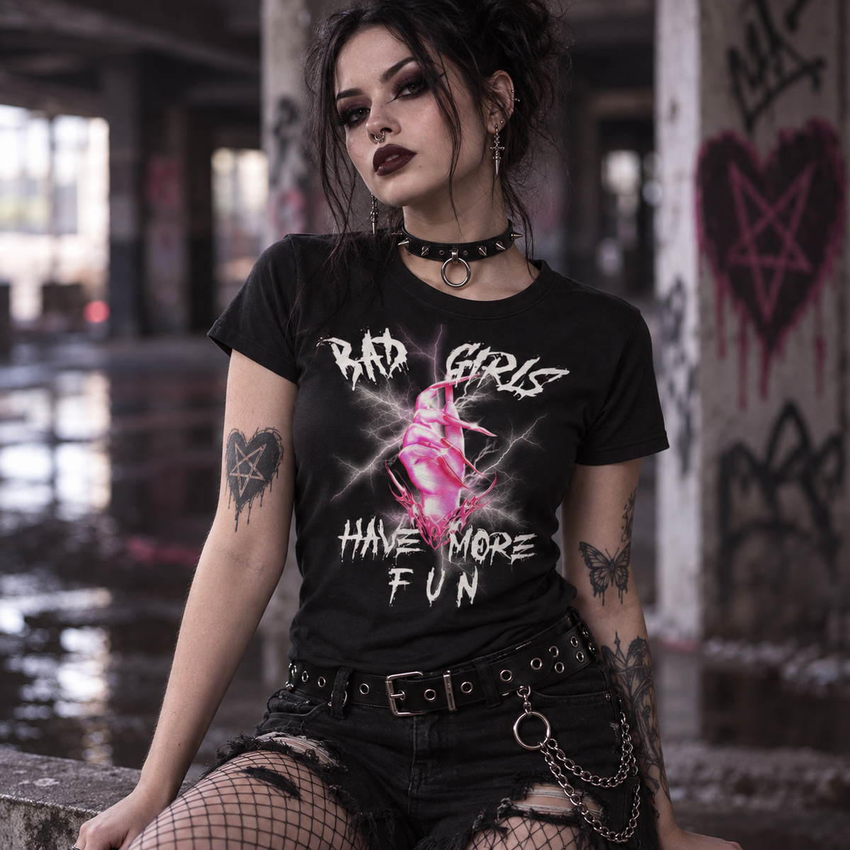 Bad Girls Have More Fun – Gothic Alternative Graphic Unisex T-Shirt