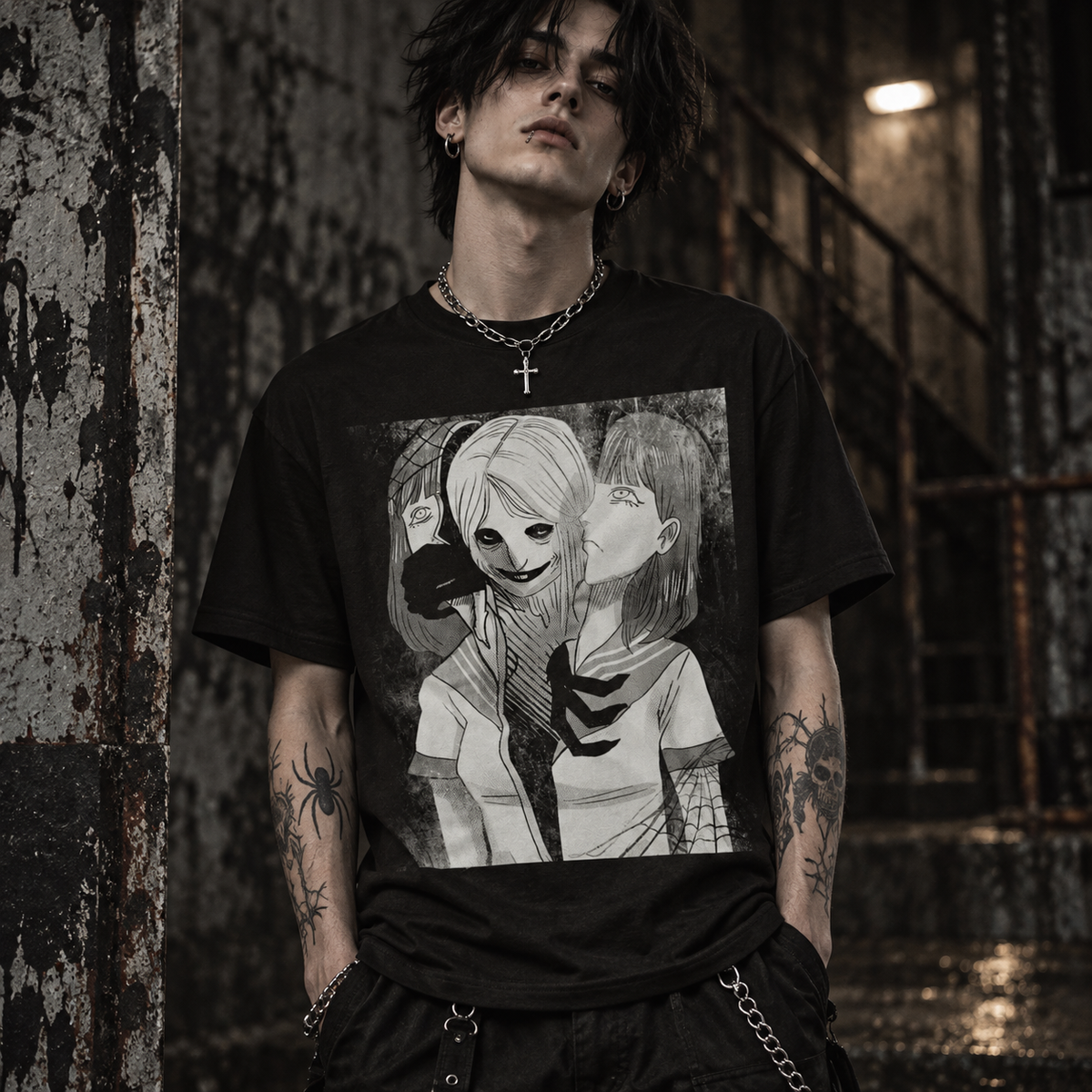 Gothic Manga Horror Demon Anime Girls Graphic Unisex T-Shirt