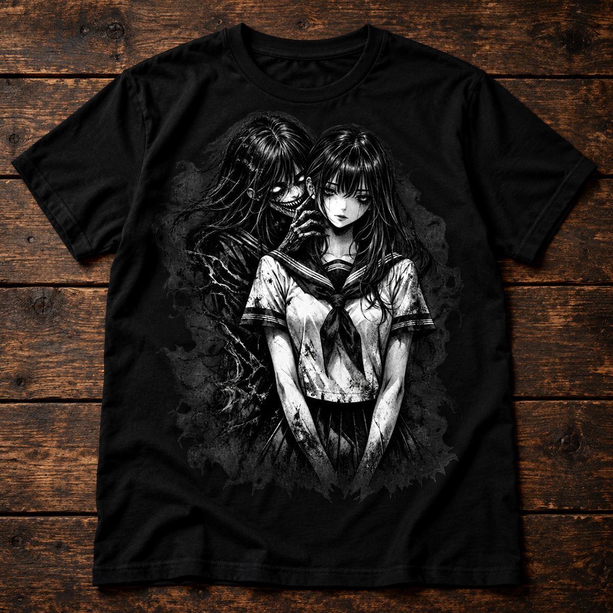 Dark Manga Horror Girl Gothic Anime Alternative Graphic Unisex T-Shirt