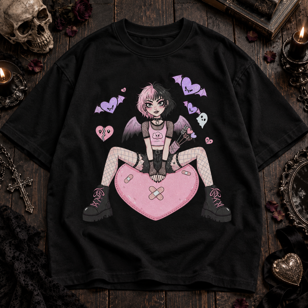 Pastel Goth Cupid Girl Kawaii Heart Alternative Unisex T-shirt