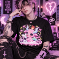 Pastel Goth Kawaii Demon Cat Graphic Cute Spooky Alternative Unisex T-Shirt