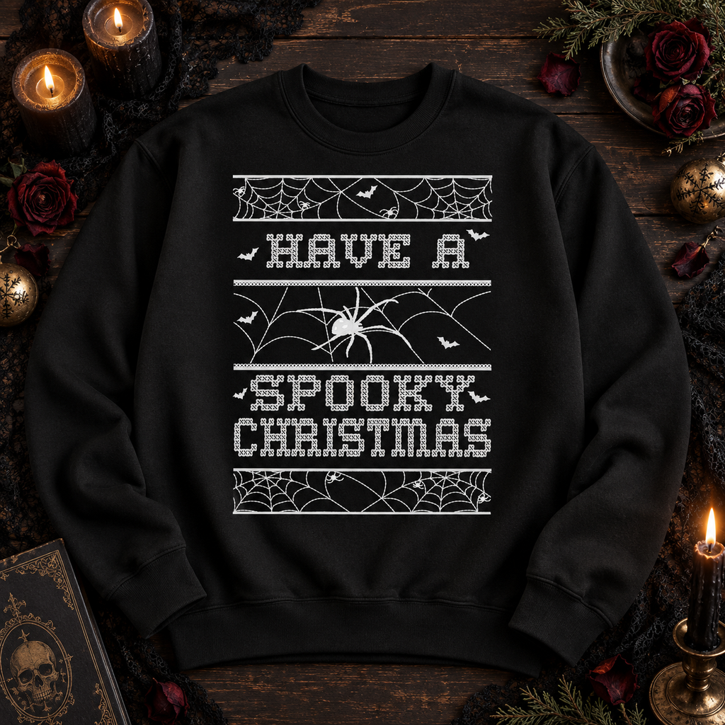 Have a Spooky Christmas Sweatshirt – Gothic Ugly Christmas Skeleton Holiday Crewneck