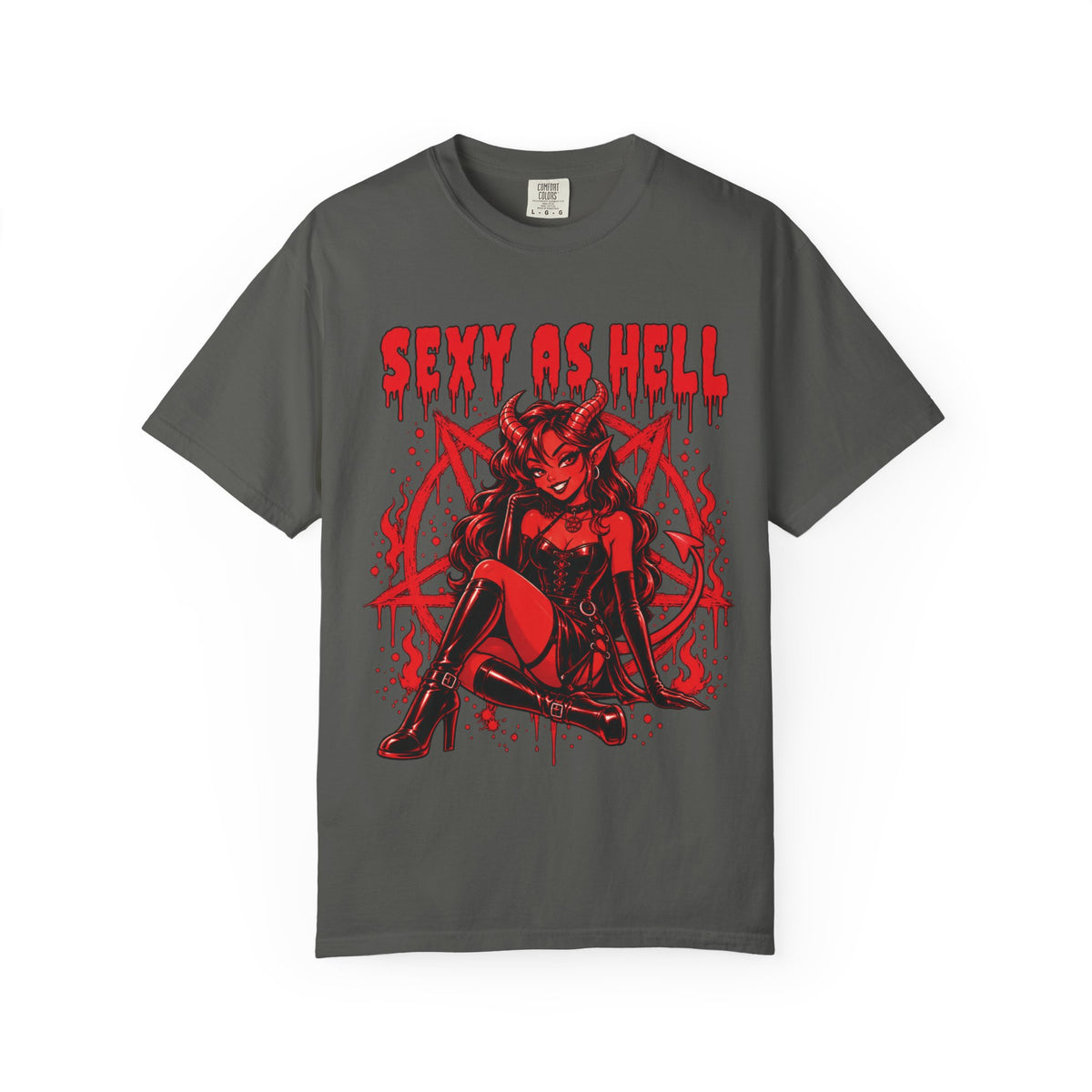 Sexy As Hell Devil Girl Red Gothic Satanic Graphic T-Shirt