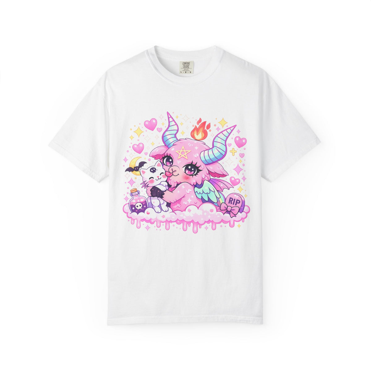 Pastel Goth Kawaii Demon Cat Graphic Cute Spooky Alternative Unisex T-Shirt