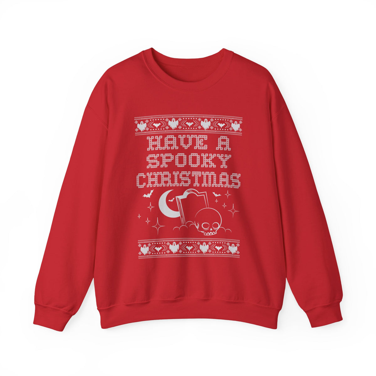 Have a Spooky Christmas Sweatshirt – Gothic Skull Ugly Christmas Sweater Crewneck